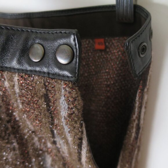 Missoni Slim Knit Trouser Pant With Leather Trim Waist Size 40 - Picture 8 of 14